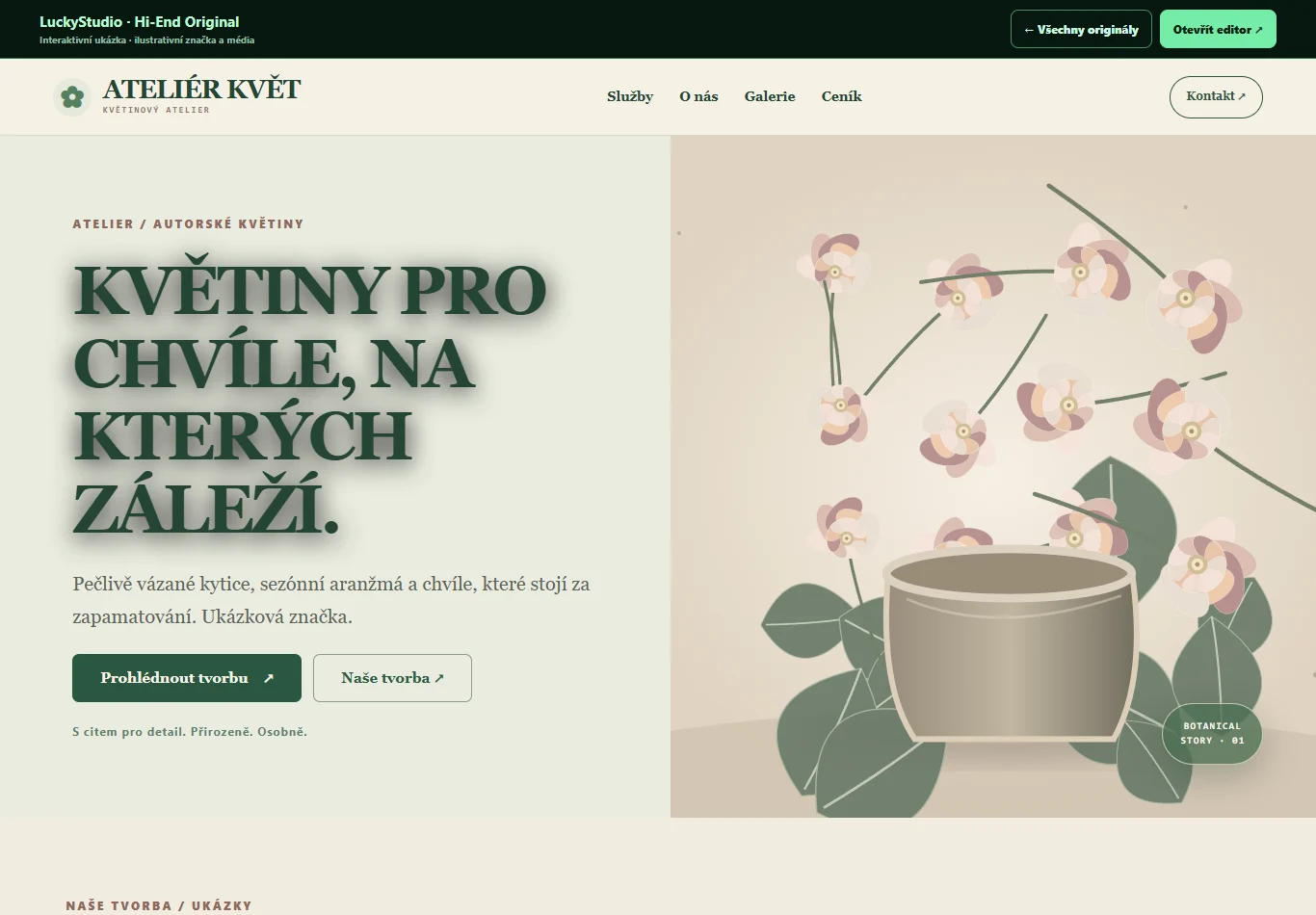 LuckyStudio Hi-End Original – botanický autorský design